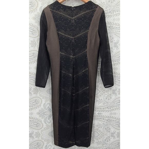 Dress the Population Evan long sleeve mesh size 1XL Black dress formal party - Picture 3 of 9